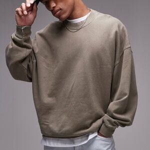 Topmam Men's Classic Crewneck Sweater oversized